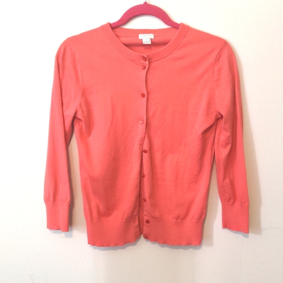 EUC Pink Clare Cardigan J Crew 3/4 sleeves - Picture 3 of 7